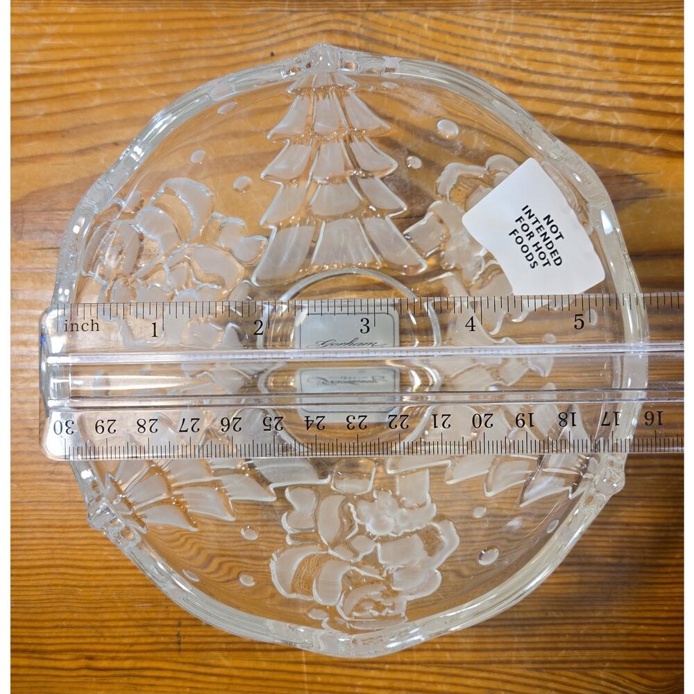 Gorham Holiday Traditions North Pole Express Santa Bowl German Crystal - Picture 5 of 11